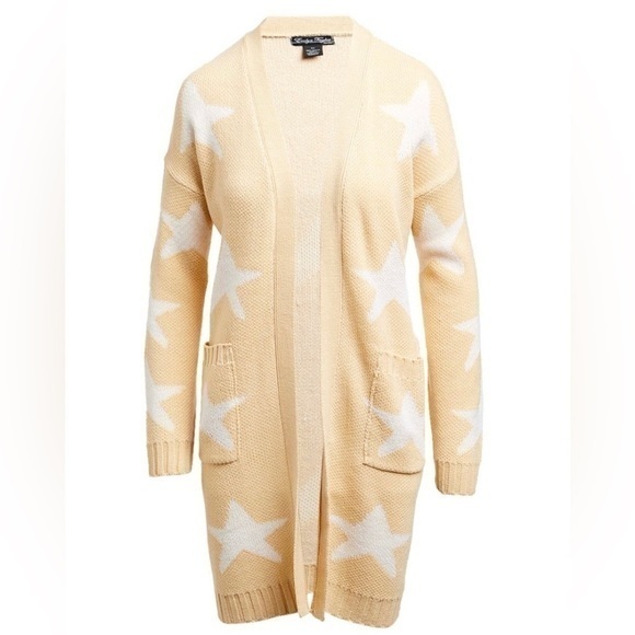 Evelyn Taylor Sweaters - 3/25$ (Mix)NWT Yellow  & White Star Open Cardigan L